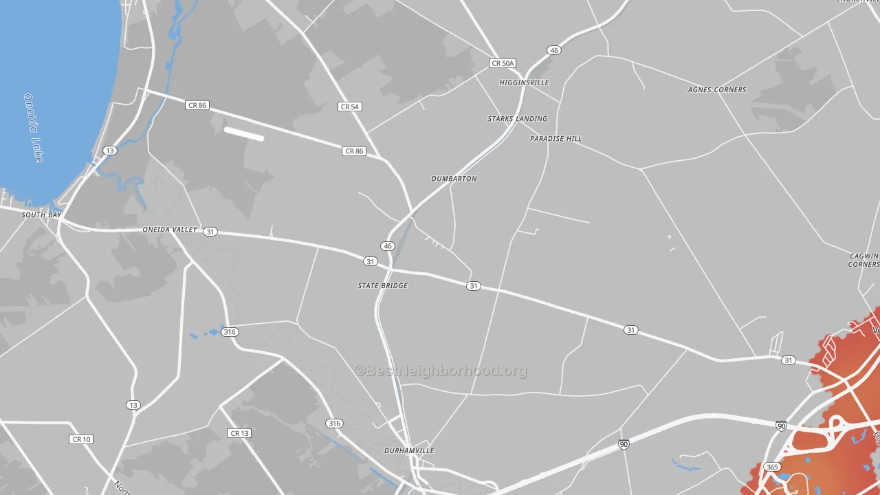 Transit Grade map of 13054, NY