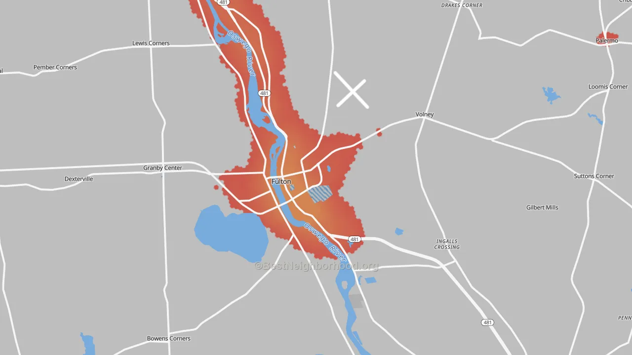 Transit Grade map of 13069, NY