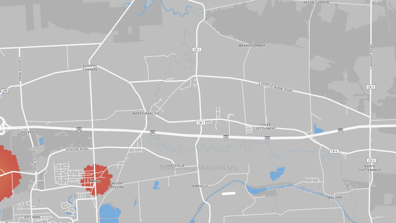 Transit Grade map of 13082, NY