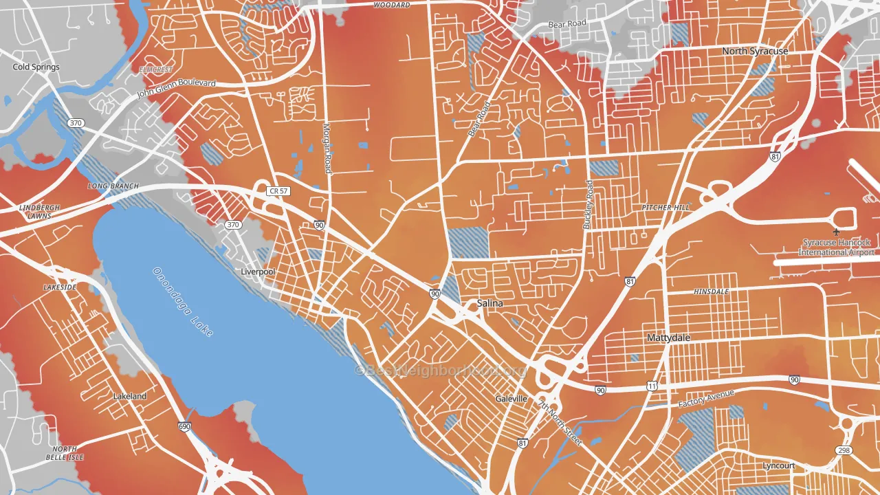 Transit Grade map of 13088, NY