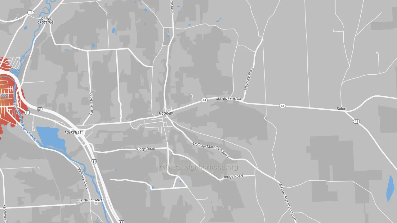 Transit Grade map of 13101, NY