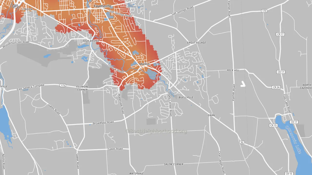 Transit Grade map of 13104, NY