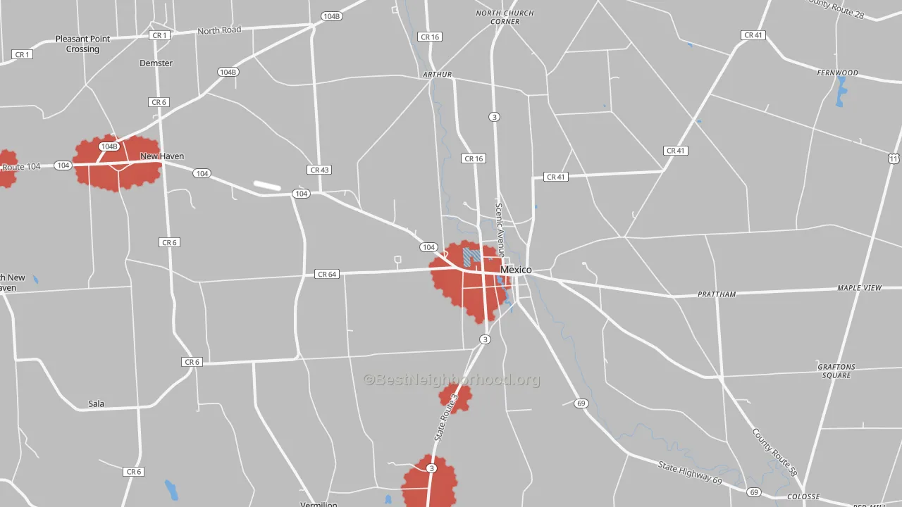 Transit Grade map of 13114, NY