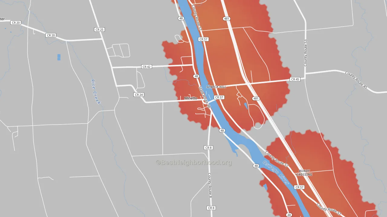 Transit Grade map of 13115, NY
