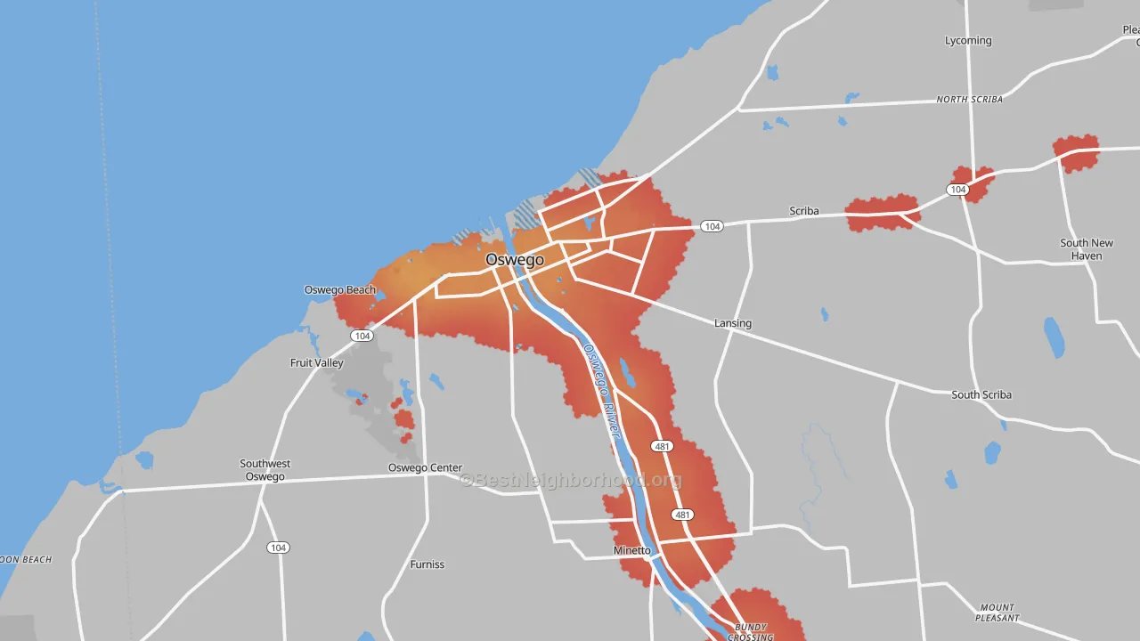 Transit Grade map of 13126, NY