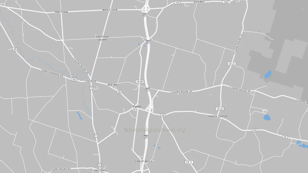 Transit Grade map of 13131, NY