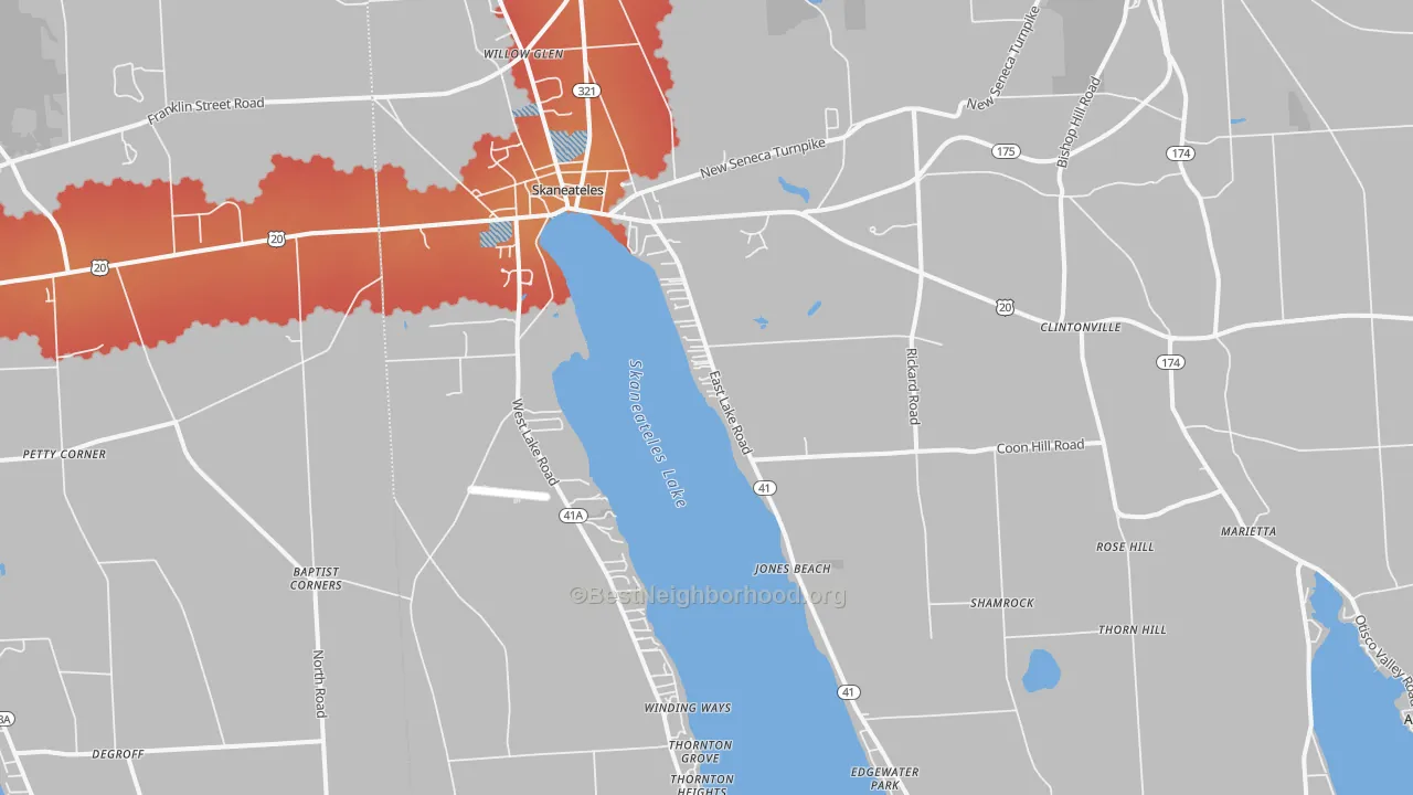 Transit Grade map of 13152, NY