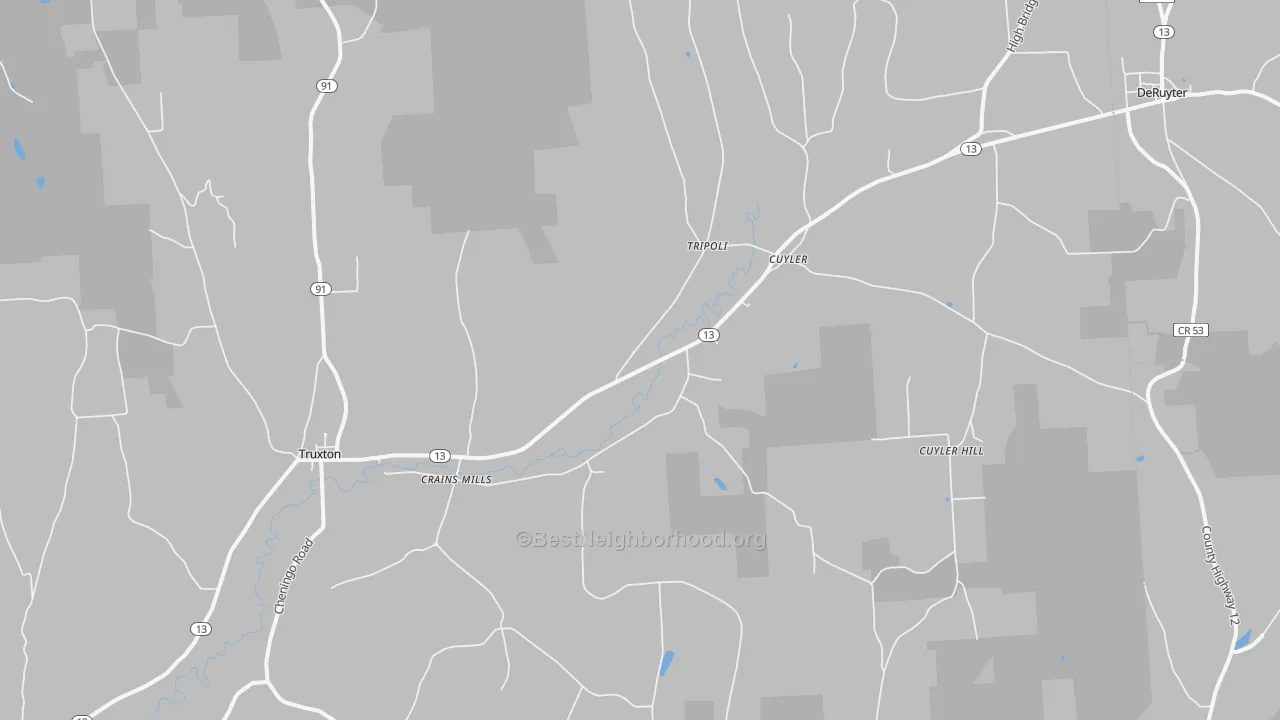 Transit Grade map of 13158, NY