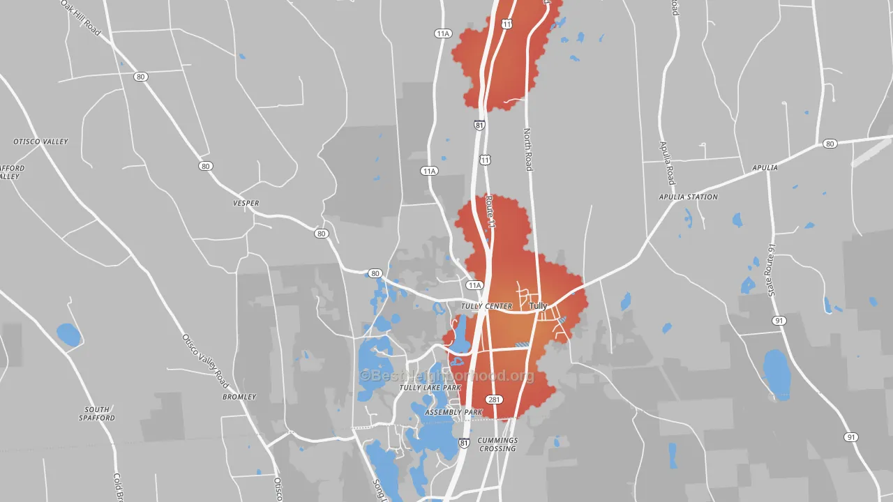 Transit Grade map of 13159, NY