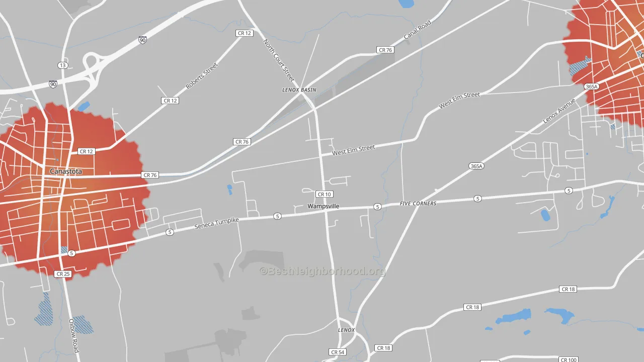 Transit Grade map of 13163, NY