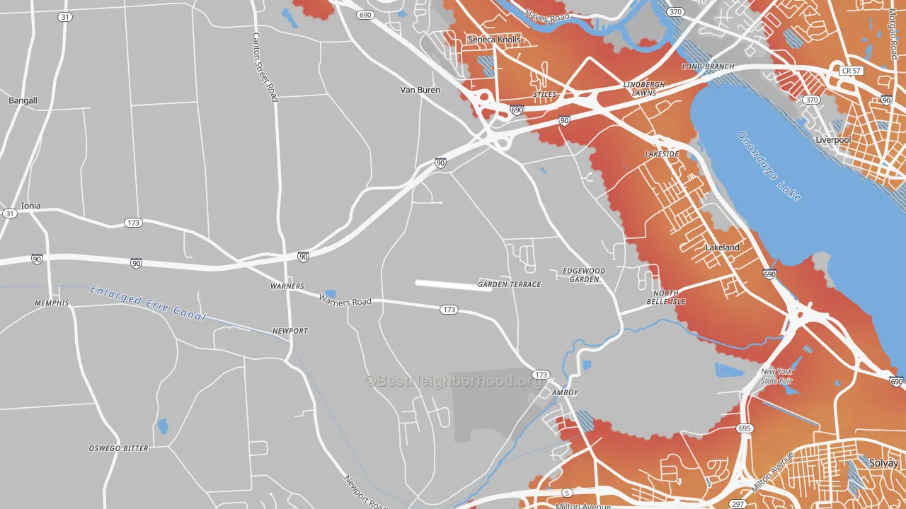 Transit Grade map of 13164, NY