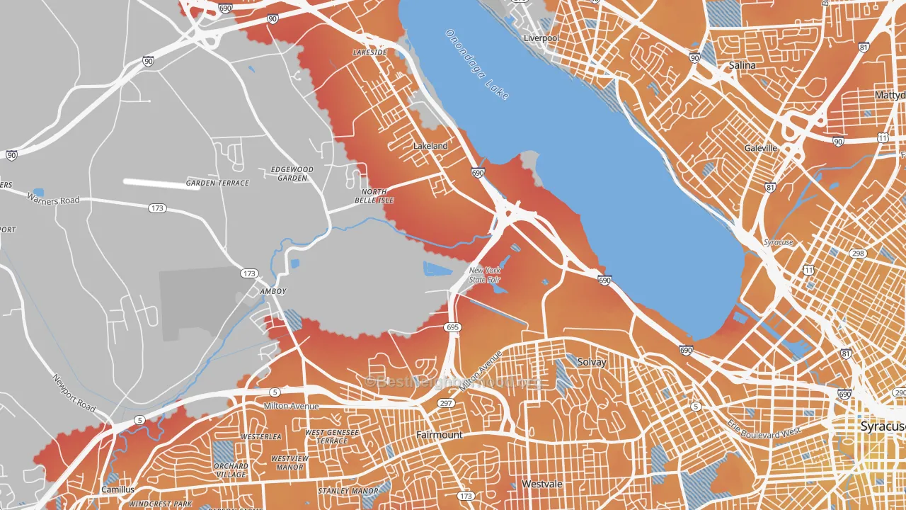 Transit Grade map of 13209, NY