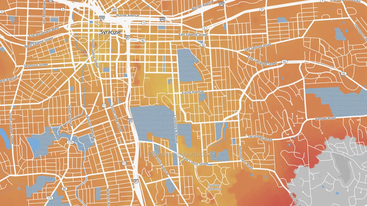 Transit Grade map of 13210, NY
