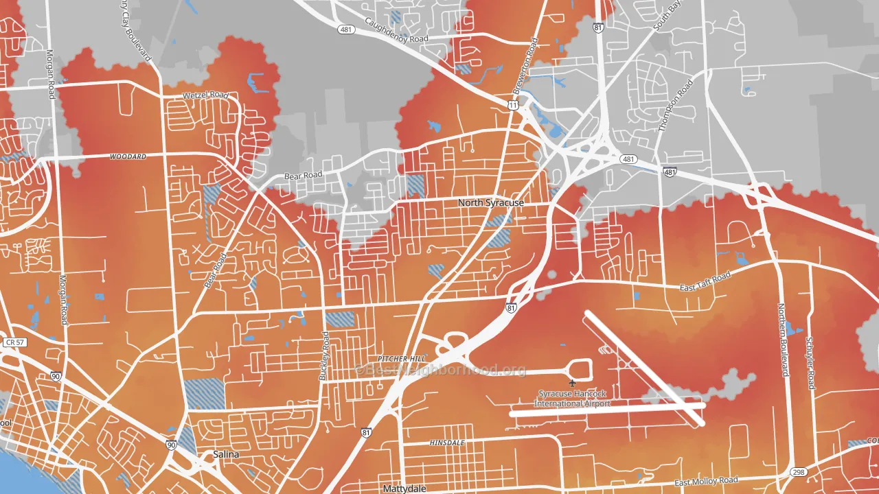 Transit Grade map of 13212, NY
