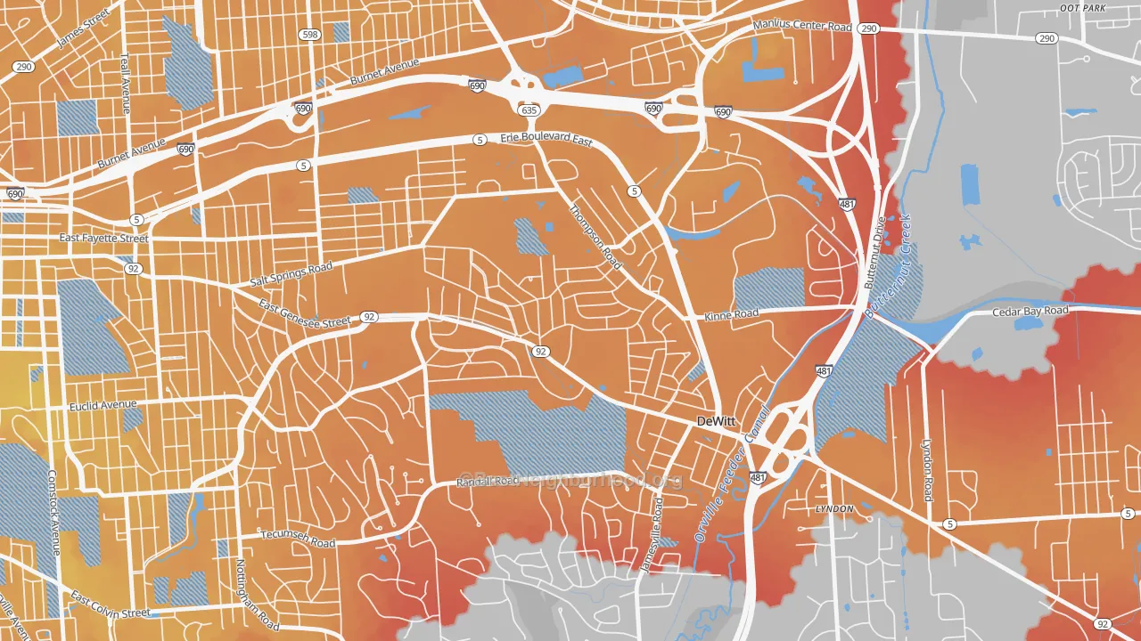 Transit Grade map of 13214, NY