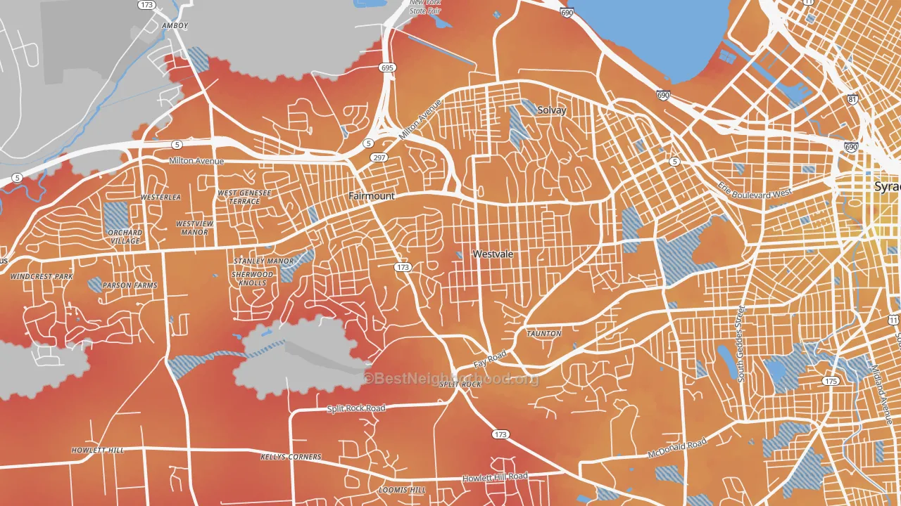 Transit Grade map of 13219, NY