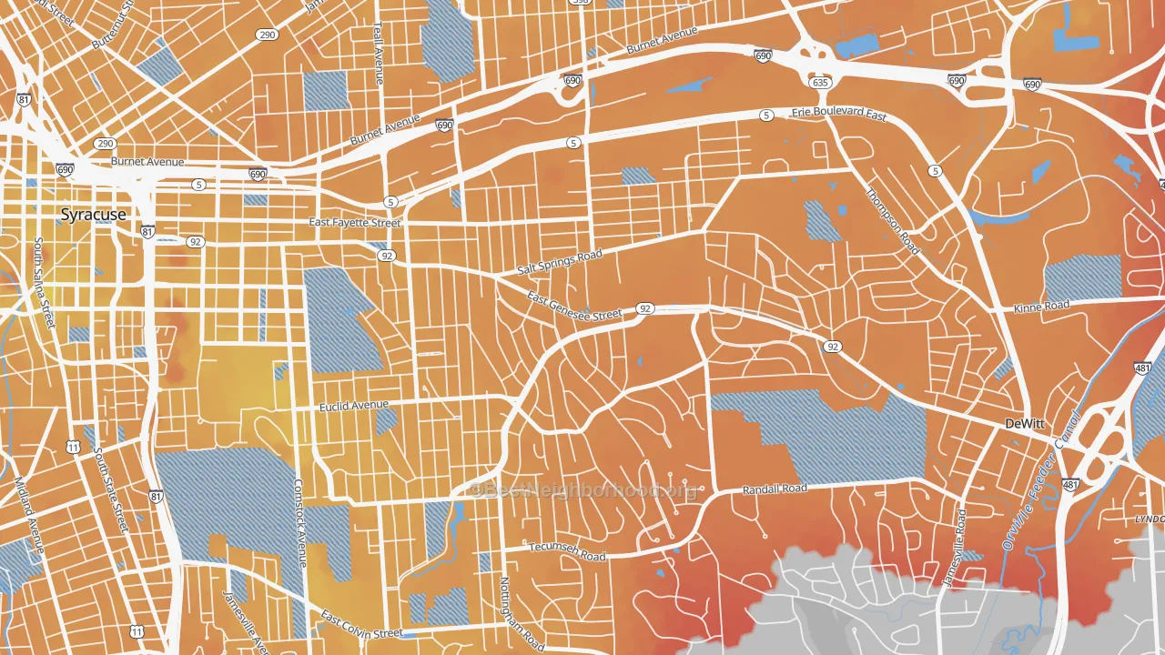 Transit Grade map of 13224, NY