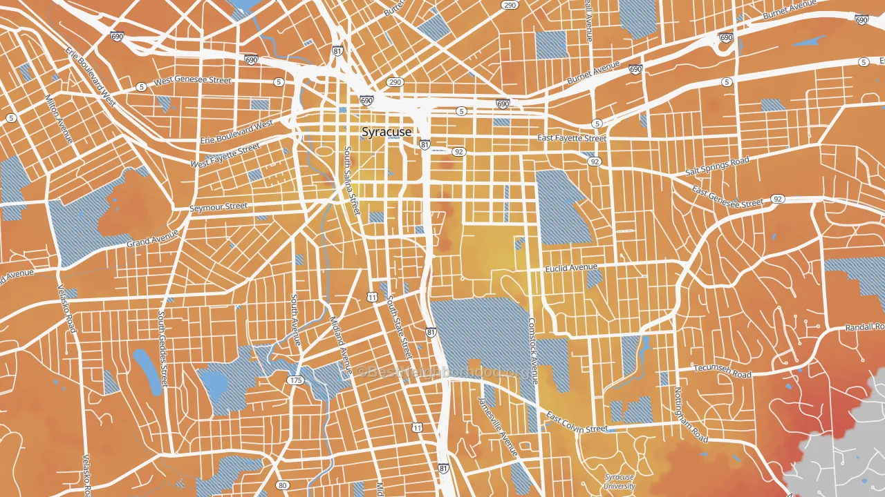 Transit Grade map of 13244, NY
