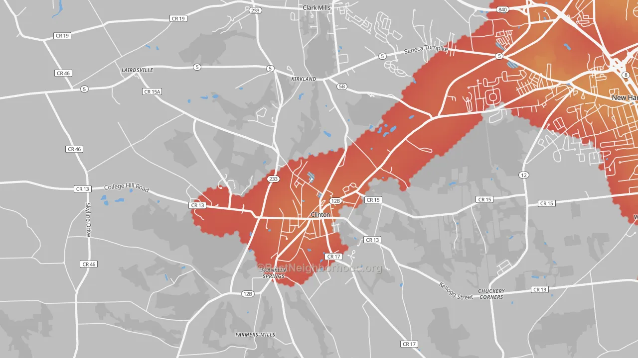 Transit Grade map of 13323, NY