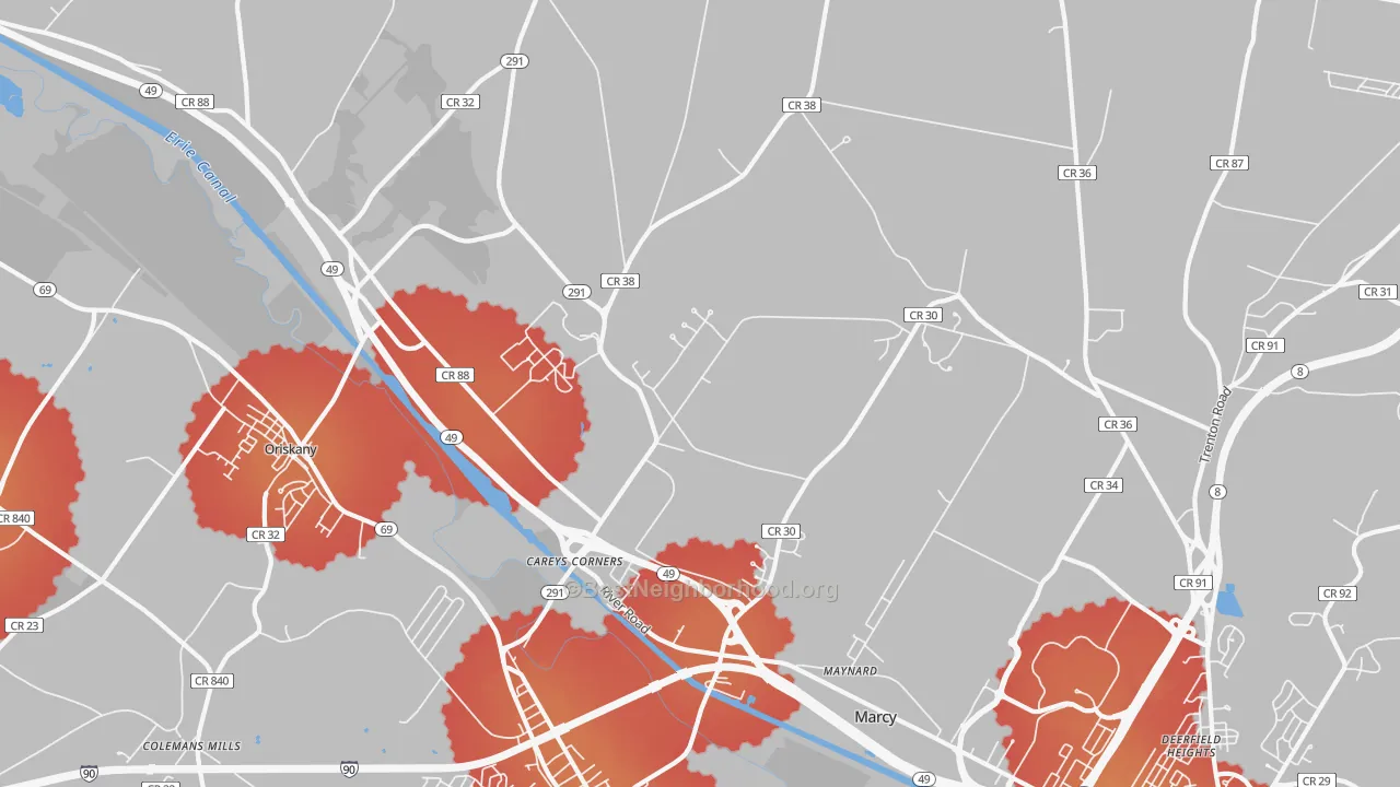 Transit Grade map of 13403, NY