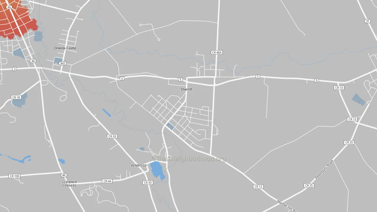 Transit Grade map of 13461, NY