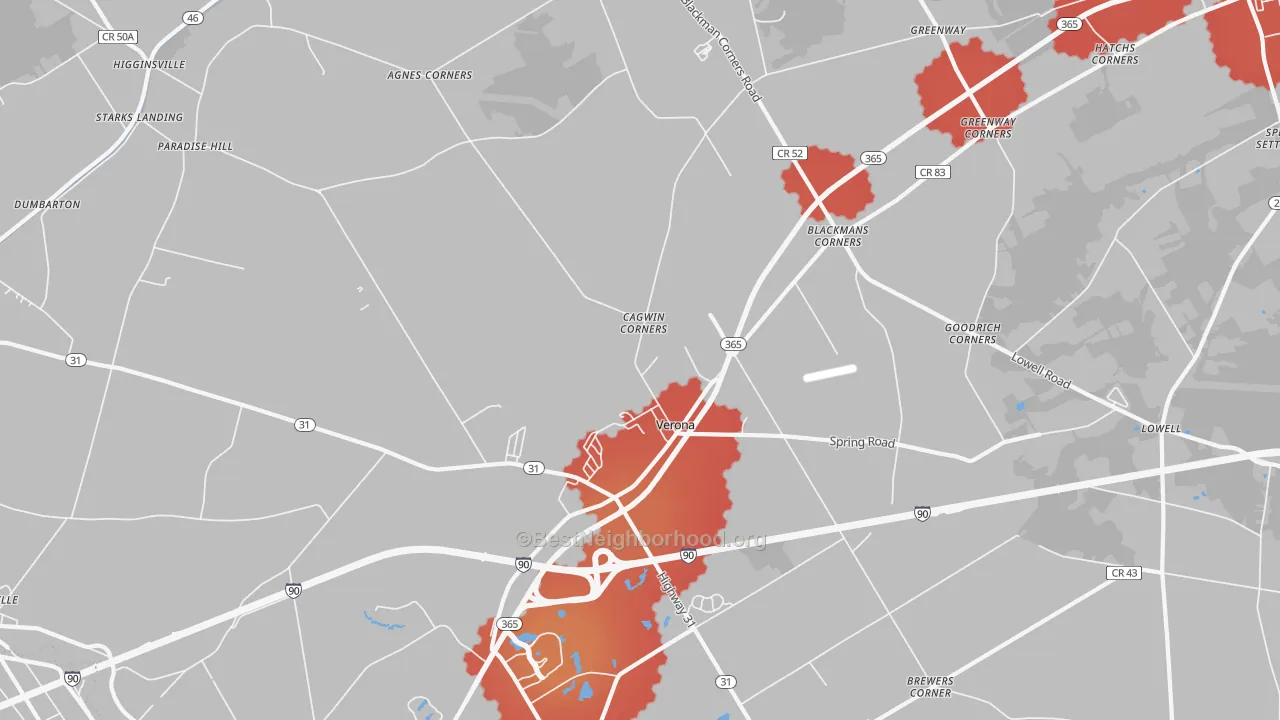 Transit Grade map of 13478, NY