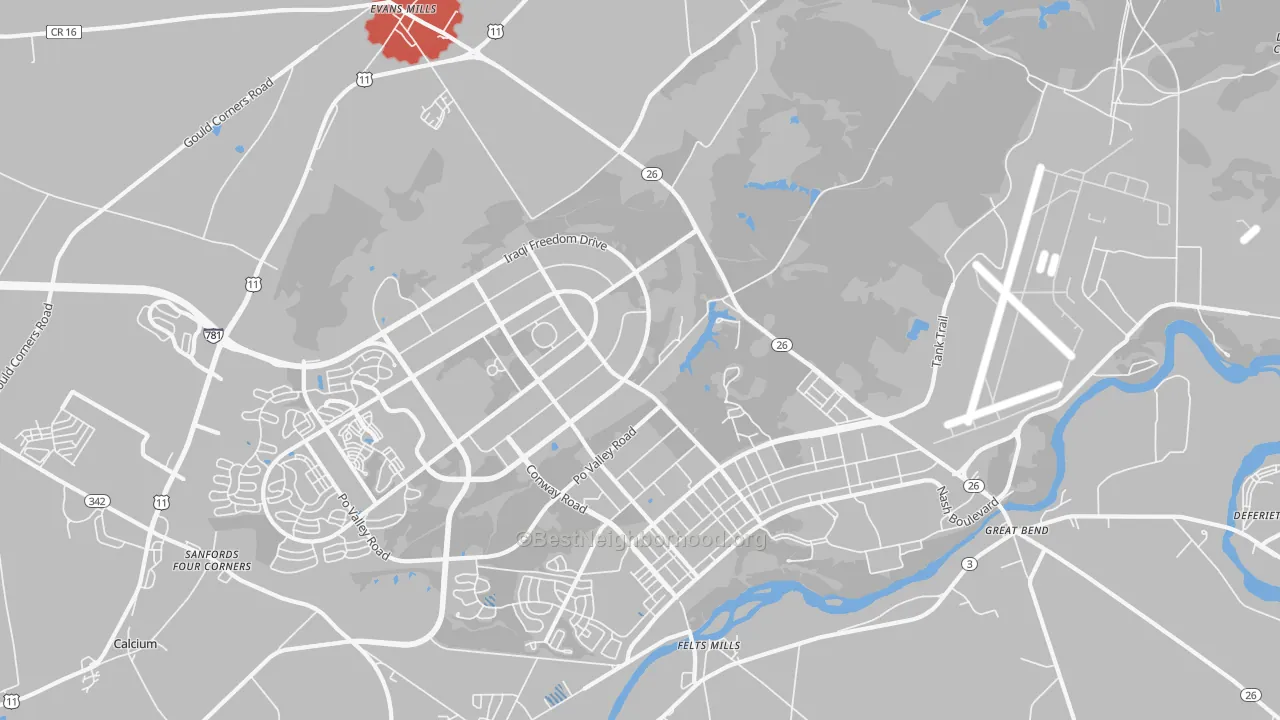 Transit Grade map of 13602, NY