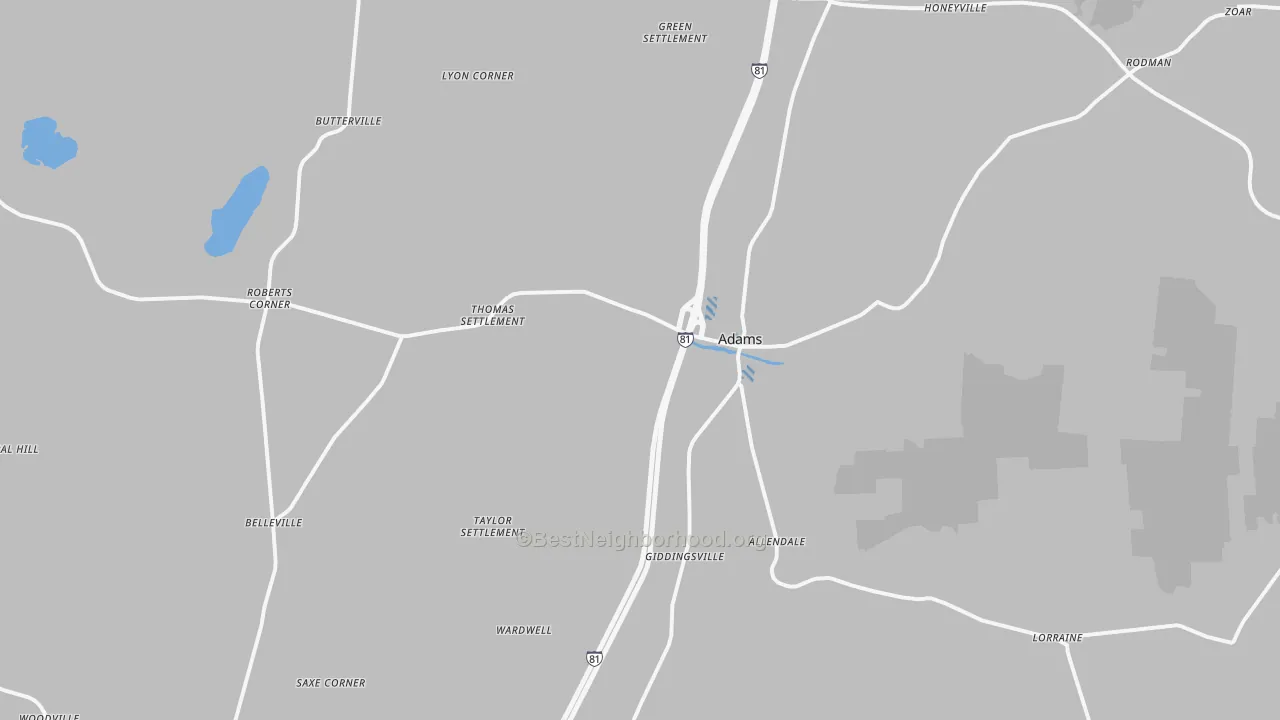 Transit Grade map of 13605, NY
