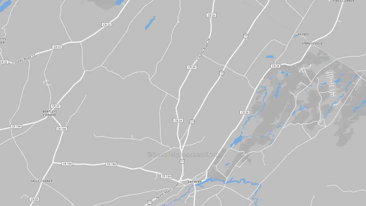 Transit Grade map of 13608, NY