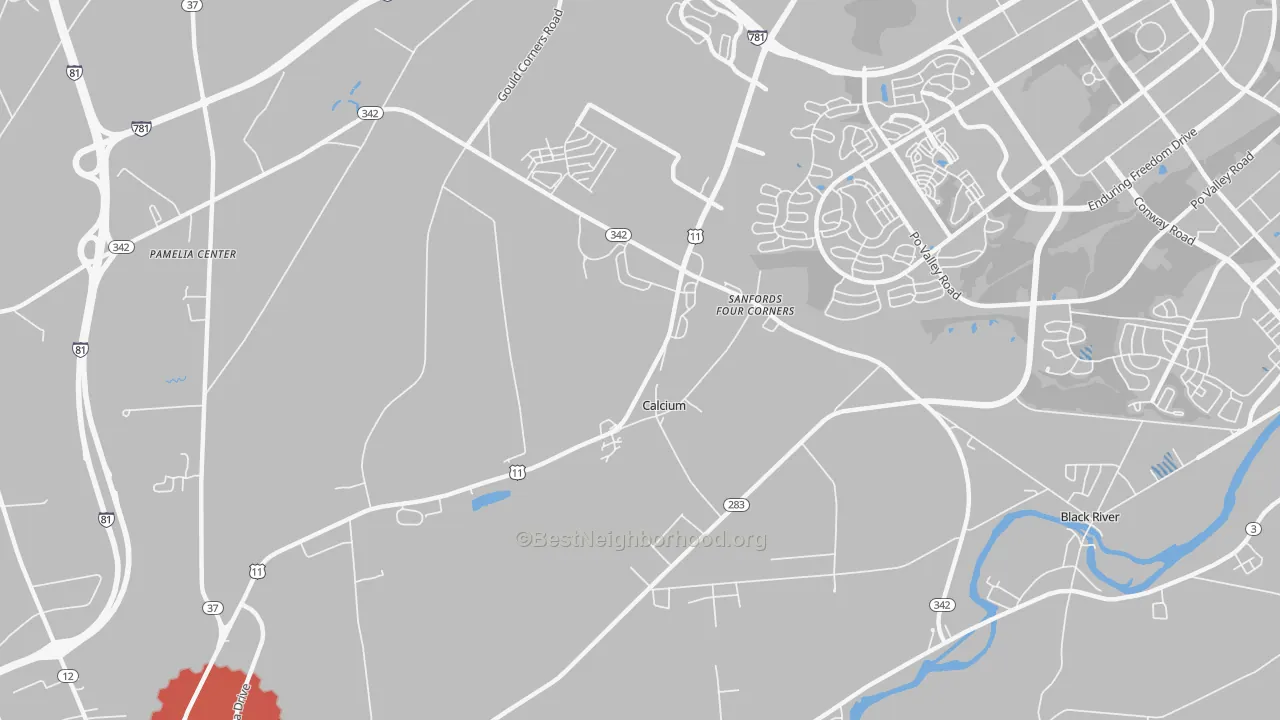 Transit Grade map of 13616, NY