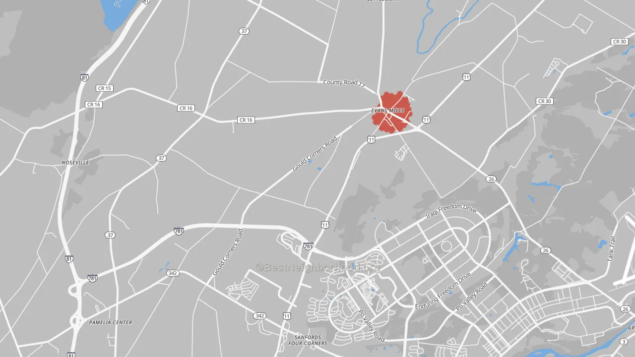 Transit Grade map of 13637, NY