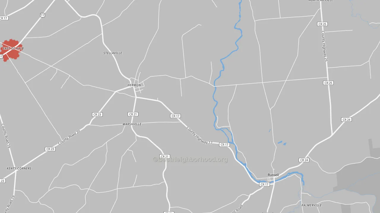 Transit Grade map of 13652, NY