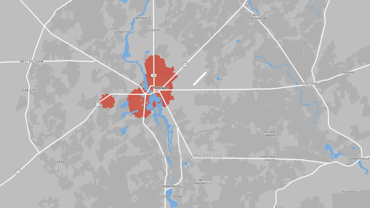 Transit Grade map of 13676, NY