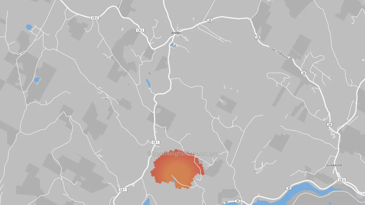 Transit Grade map of 13731, NY