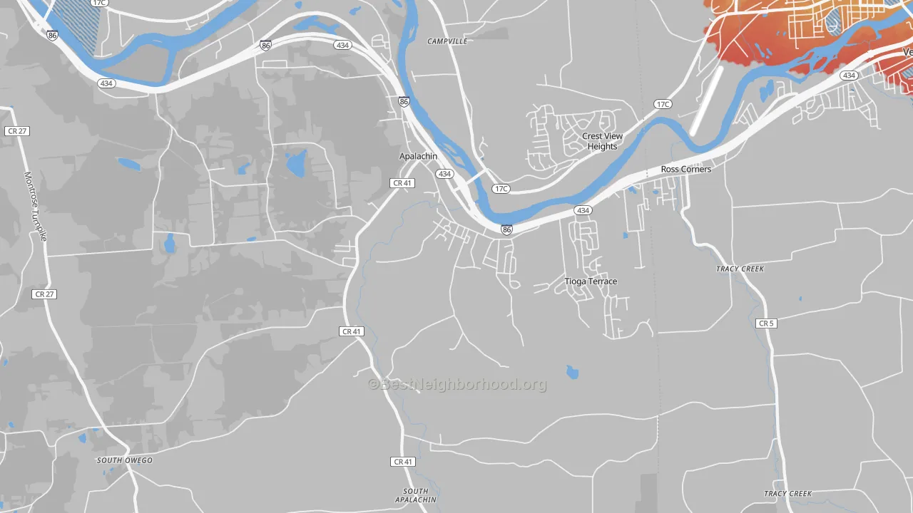 Transit Grade map of 13732, NY
