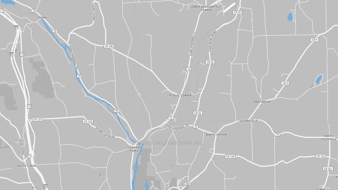 Transit Grade map of 13746, NY