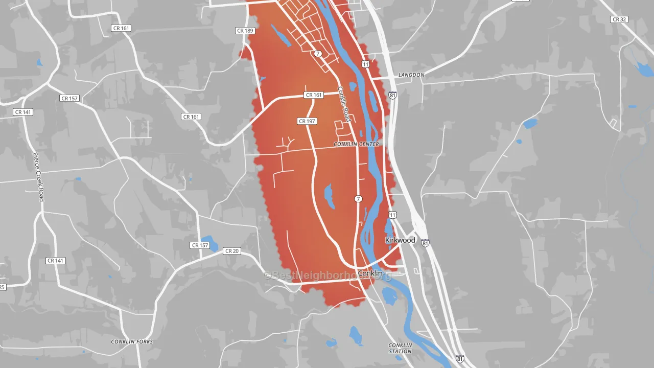 Transit Grade map of 13748, NY