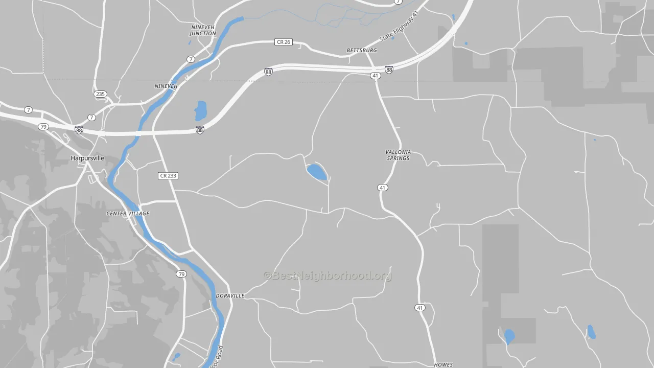 Transit Grade map of 13813, NY