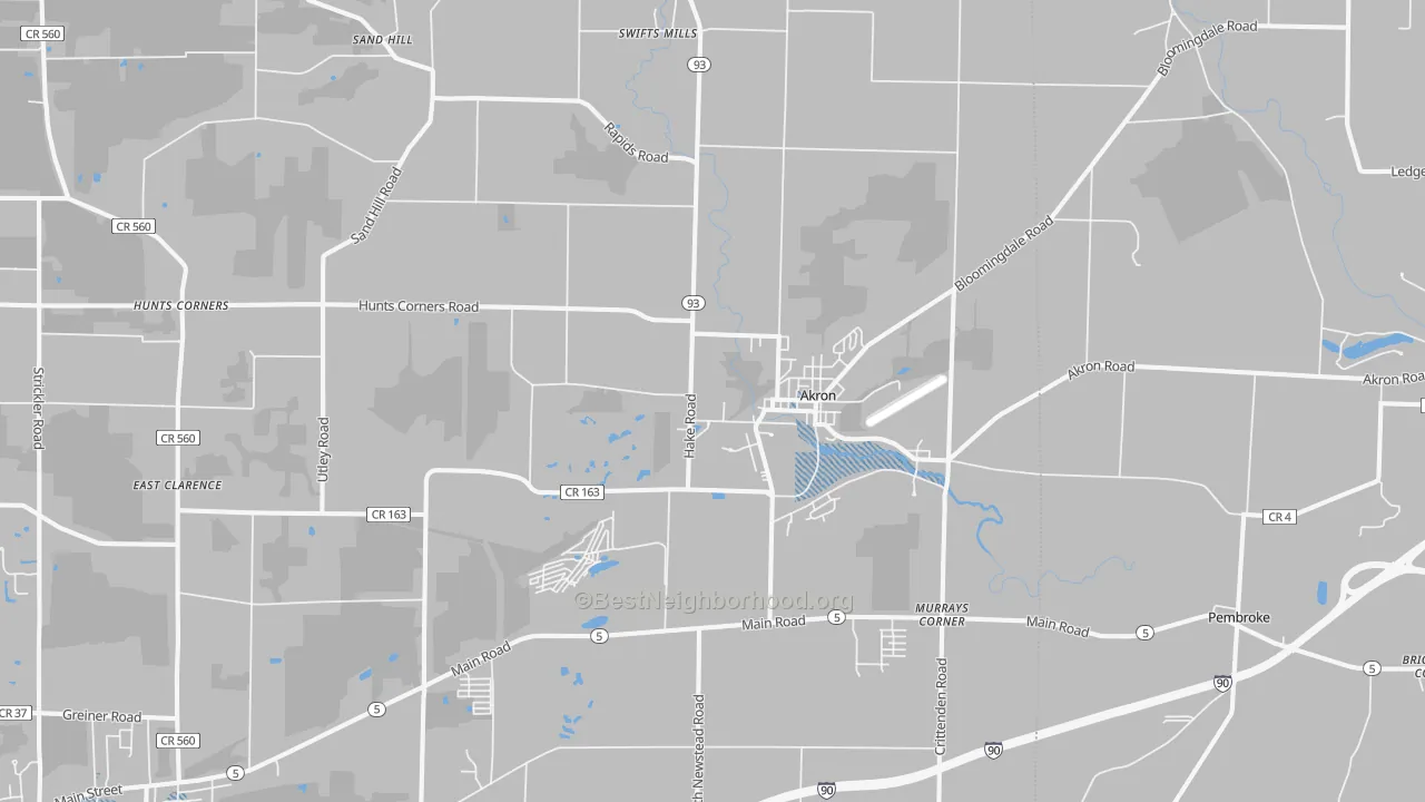 Transit Grade map of 14001, NY
