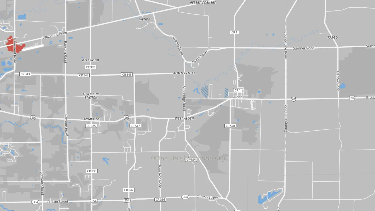 Transit Grade map of 14004, NY