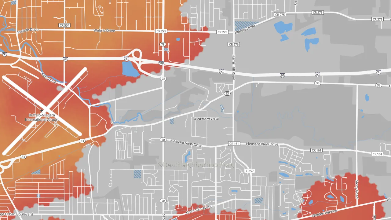 Transit Grade map of 14026, NY