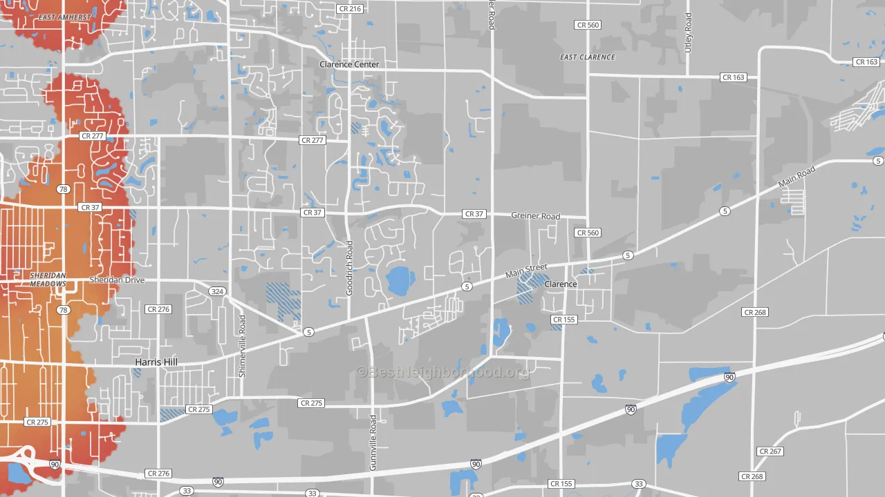 Transit Grade map of 14031, NY