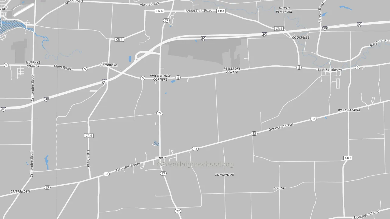 Transit Grade map of 14036, NY