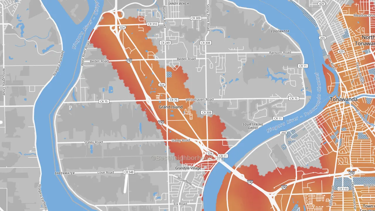 Transit Grade map of 14072, NY