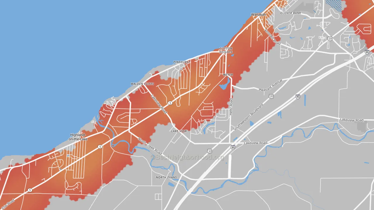 Transit Grade map of 14085, NY