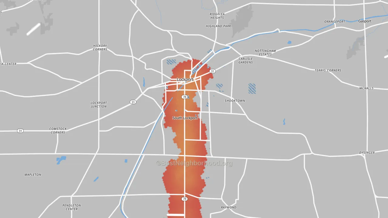 Transit Grade map of 14094, NY