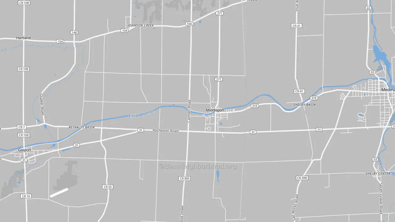 Transit Grade map of 14105, NY