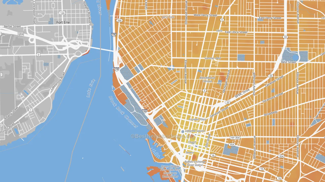 Transit Grade map of 14201, NY