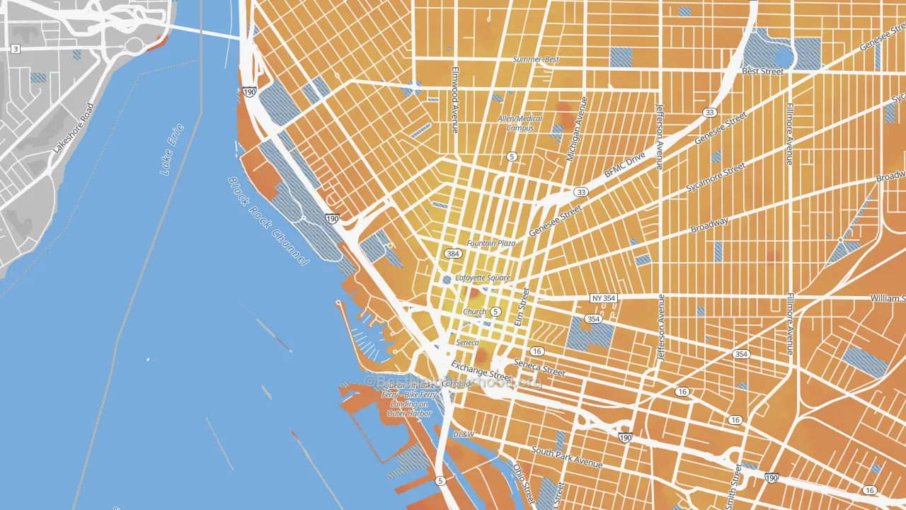 Transit Grade map of 14202, NY