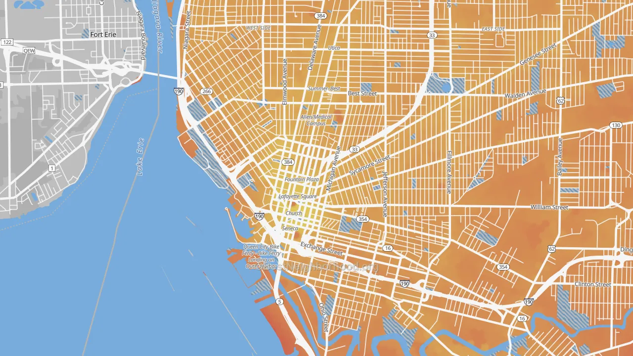 Transit Grade map of 14203, NY